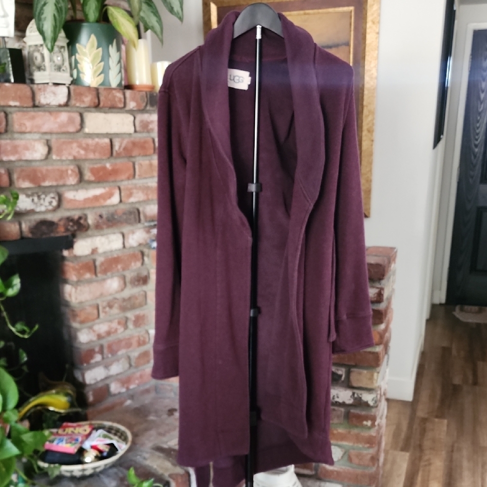 UGG Women’s Open Front Deep Purple Cozy Robe - Picture 2 of 8